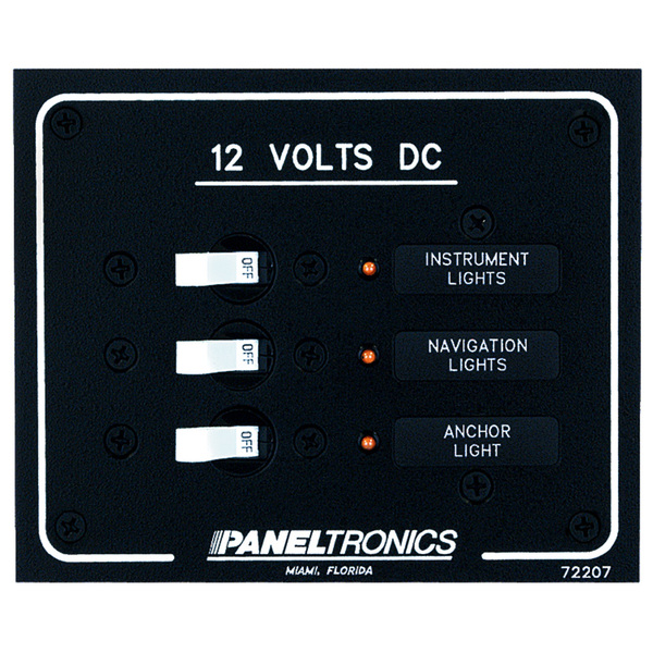 Paneltronics Standard Dc 3 Position Breaker Panel W/Led'S 9972207B